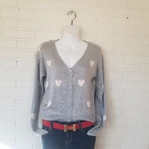Pink Rose Cardigan with hearts